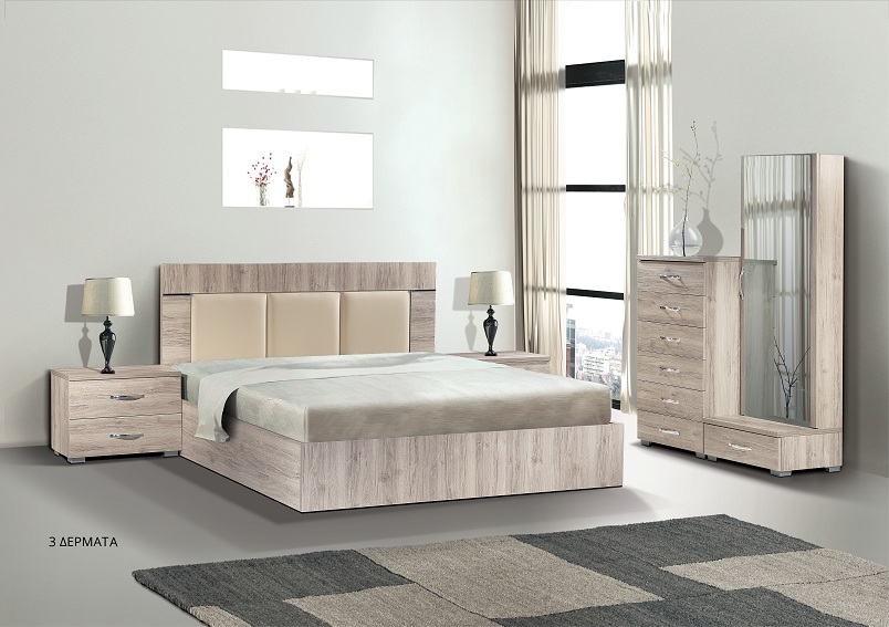 ΞΥΛΙΝΗ ΚΡΕΒΑΤΟΚΑΜΑΡΑ "3 LEATHERS" - Image 2